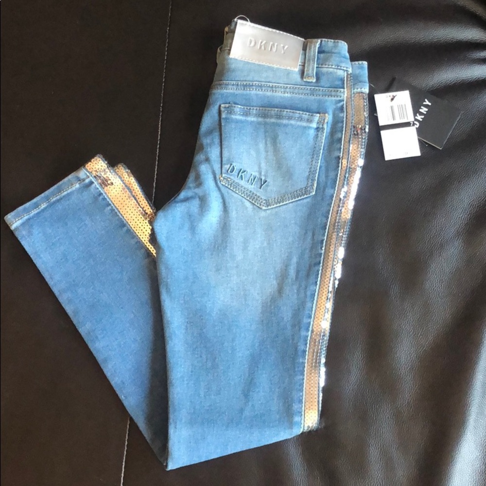Adorable sequined DKNY jeans for girls